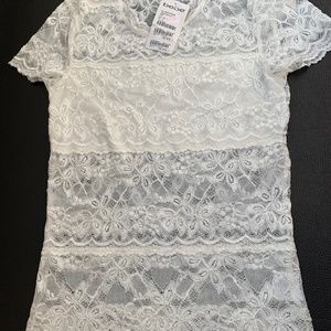 Bebe Lace White Top (NWT) - Size S